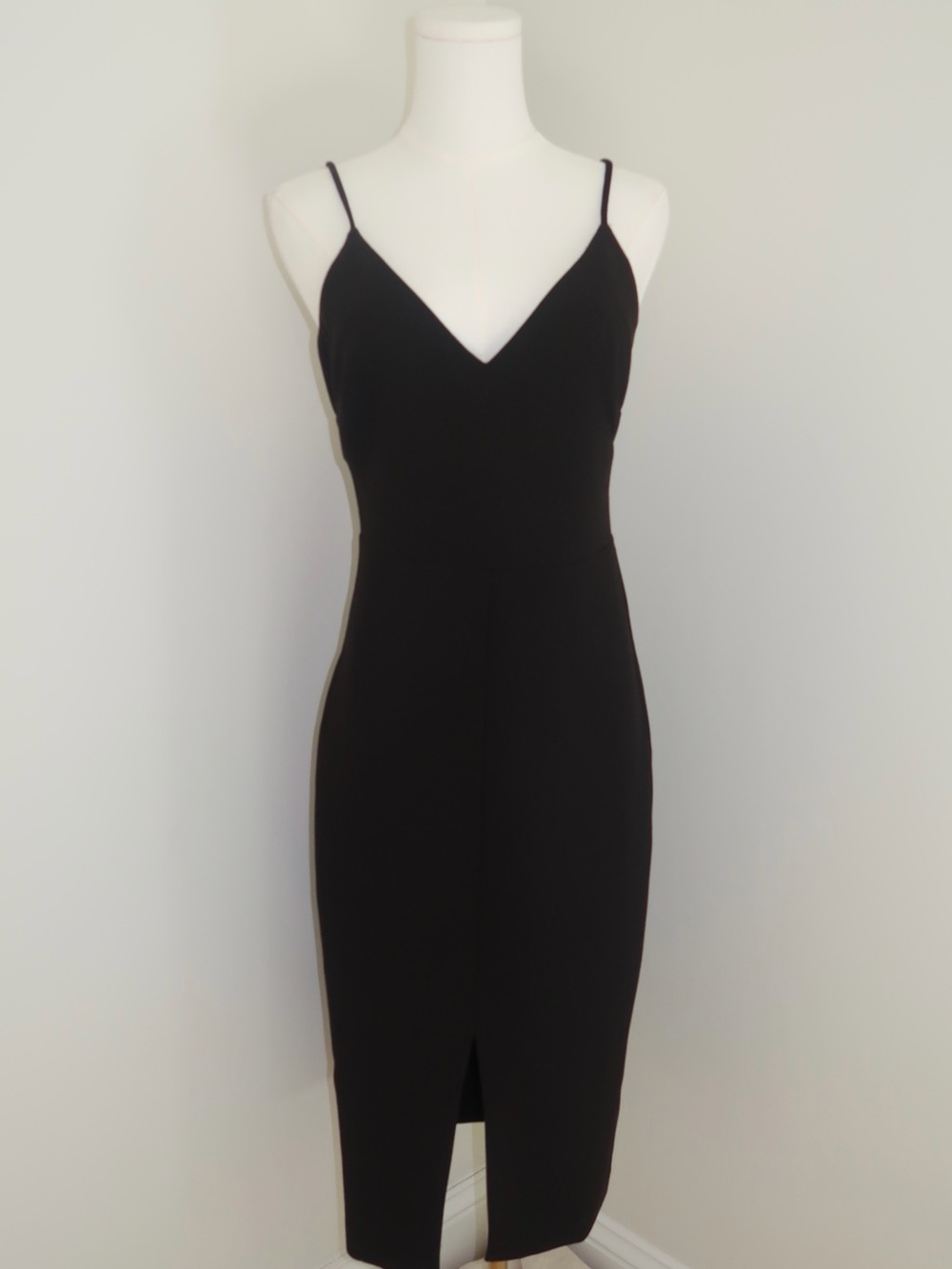 Likely Brooklyn Dress: Black Spaghetti-Strap Midi (LBD)
